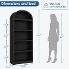 Arched Bookshelf Bookcase 5 Shelf Tall Bookcase Farmhouse Display Storage Rack Wooden Bookshelves for Home Office - 3 of 4