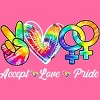 Adult Design By Humans Accept Love LGBTQIA+ Pride Tie Dye Rainbow By HARGOORacerback Tank Top - 2 of 2