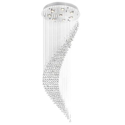 CWI Lighting Ribbon 8 Light Flush Mount With Chrome Finish
