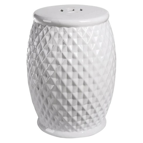 Marina Tufted Ceramic Garden Stool White Abbyson Living Target