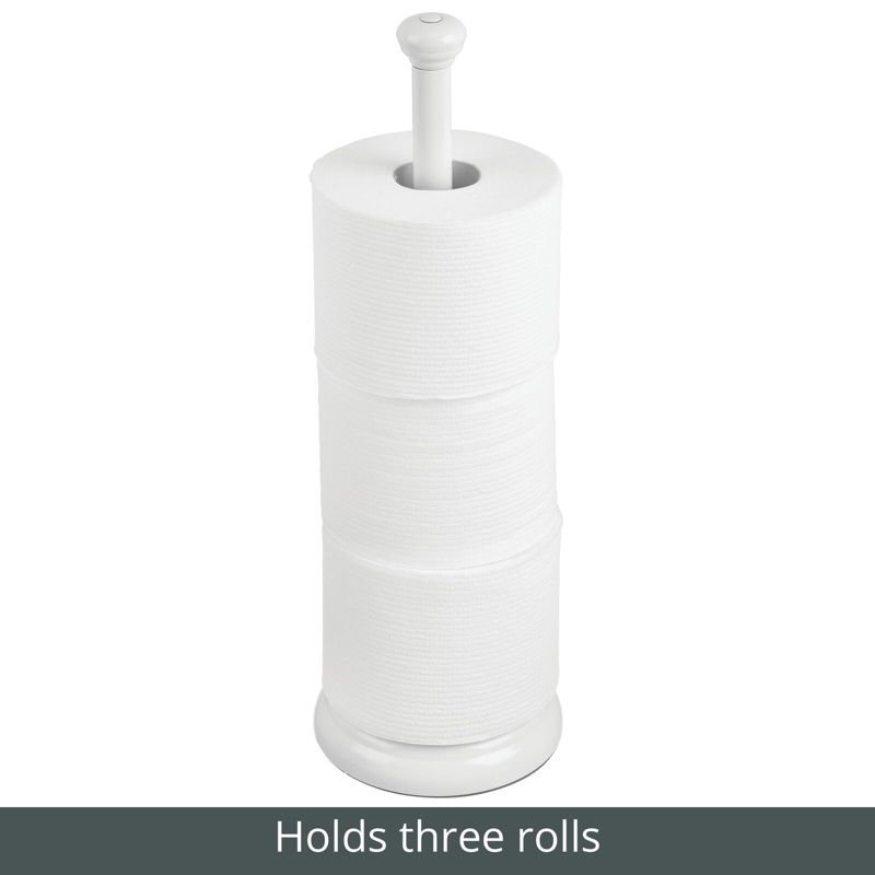 mDesign Metal Free-Standing Toilet Paper Holder, 3 of 7