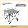ARROWHEAD OUTDOOR 26" Heavy-Duty Portable Folding Camping Table, Square 600D Canvas Top, 2 Cup Holders, Steel Frame, Carry Bag, Granite Grey - 3 of 4