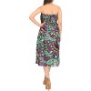LA LEELA Women's House Daily Routine Evening Wear Club Party Tube Top Midi Evening Dress Strapless Dresses for Women One Size Green, Paisley - 4 of 4