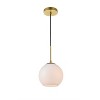 Elegant Lighting Baxter 1 Light Brass Pendant With Frosted White Glass - 3 of 4