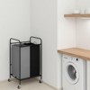 Laundry Hamper, Rolling Laundry Basket with Lockable Wheels - Removable Bag for Laundry Room Dorm Bathroom - 2 of 4
