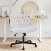 Modern Armless Criss Cross Office Desk Chair, 300 lbs Weight Capacity, Swivel, Cross Leg Base, Faux Fur Seat, Adult, Hard Floor - 2 of 4