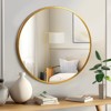 PexFix 20 Inch Modern Wall Mirror Aluminum Alloy Thin-Frame Circular Bathroom Hanging Mirror For Over Sink Entryway Bathroom Bedroom Vanity in Gold - 4 of 4