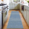 2 x 6 ft Polyester Black Rectangular Dining Room Laundry Bathroom Kitchen Geometric Stripped Print Modern Machine Washable Runner Rug - 4 of 4