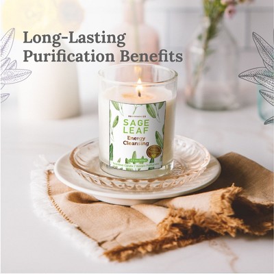 Magnificent 101 Long Lasting Set of 3 White Sage Leaf Scented Smudge Candle | 3.5 Oz Each - 42 Hour Burn | Soy Wax Candle