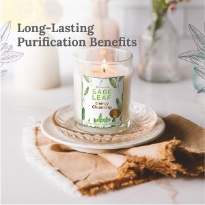 Magnificent 101 Long Lasting Set of 3 White Sage Leaf Scented Smudge Candle | 3.5 Oz Each - 42 Hour Burn | Soy Wax Candle - 1 of 4