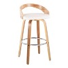 LumiSource Set of 2 30" Grotto Swivel Barstools Zebra/White - 2 of 4
