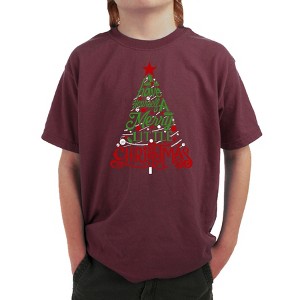 LA Pop Art Have Yourself a Merry Little Christmas - Boy's Word Art T-Shirt - 1 of 4