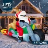 Joyfy 7 FT Christmas Inflatables Outdoor Decorations, Santa Riding Motorcycle with Reindeer Inflatable with LEDs for Xmas Party Indoor Outdoor Décor - 2 of 4