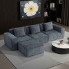 Combo Modular Sofa with 3 Seats for Living Room, Sectional Sofa with Ottoman, Sofa with Foam Filling and Corduroy Fabric-Coolbibila - 3 of 4