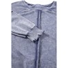 Amaryllis Women’s Long Sleeve Textured Waffle Knit Patchwork Pullover Contrast Washed Casual Fit Raw Hem - 4 of 4