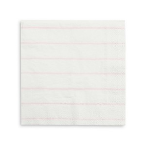 Daydream Society - Blush Frenchie Striped Large Napkins - Pack of 16 Paper Plates - 1 of 1
