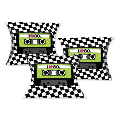 Big Dot of Happiness 80’s Retro - Favor Gift Boxes - Totally 1980s Party Petite Pillow Boxes - Set of 20
