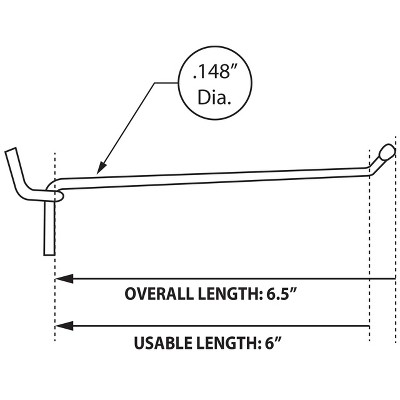 Galvanized Metal 6-Inch Wire Hook with Ball Tip, 50-Pack