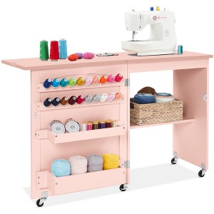 Best Choice Products Sewing Machine Table & Desk w/ Craft Storage and Trays - 1 of 4