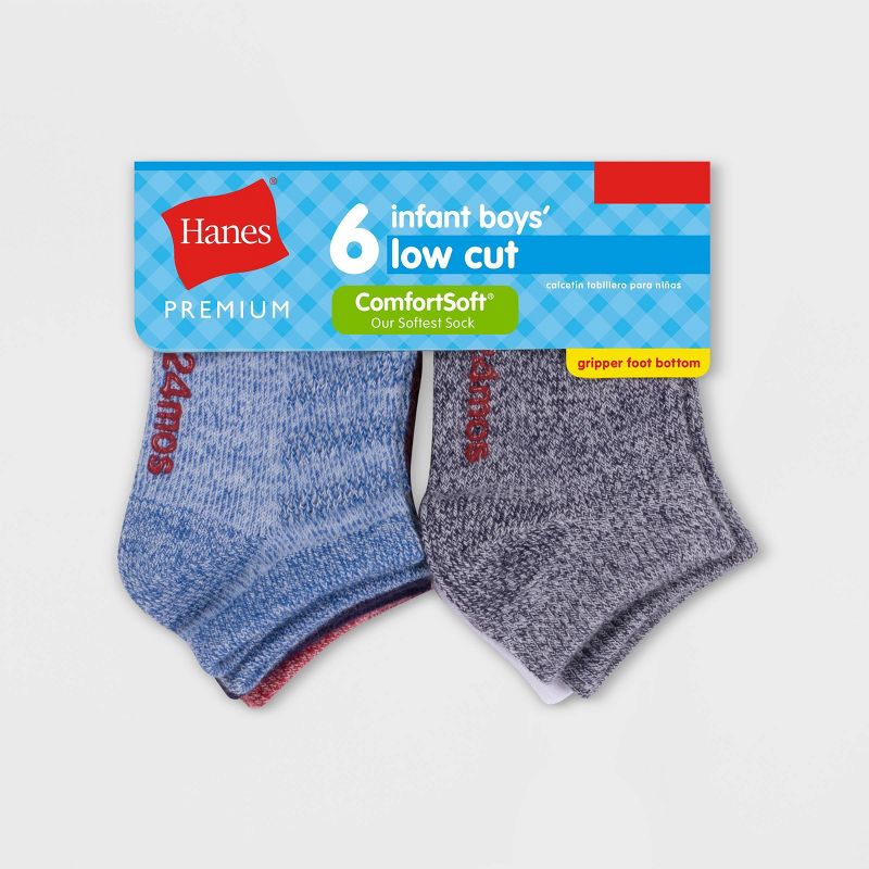 Hanes Toddler Boys' 6pk Low Cut Super Soft Socks, 2 of 3