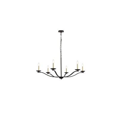 Elegant Lighting Trey 42 inch pendant in black