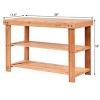Costway 2-Tier Bamboo Shoe Bench Storage Racks Seat Organizer Entryway Hallway - 2 of 4