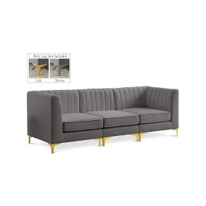 Meridian Furniture,Alina Velvet Modular Sofa - 1 of 4