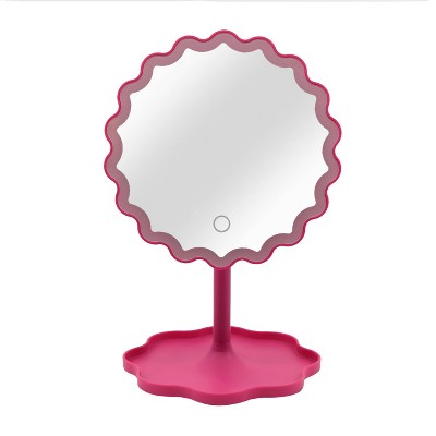 New View Wavy LED Vanity Mirror with Catchall Tray