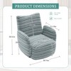 360° Swivel Leisure Chair, Boucle Fabric Striped Armchair with Metal Base, Modern Accent Chair Single Sofa - ModernLuxe - 3 of 4