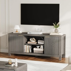Mid Century TV Stand for TVs Up to 65 Inches,Modern Media Console with Storage Cabinets & Open Shelves - 1 of 4