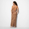 Women's Jacquard Maxi Empire Waist Dress - Wild Fable™ Brown Floral - 3 of 3