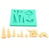 O'Creme Unicorn Head, Ears and Horns, and Rainbow Silicone Fondant Mold - 2" x 2" - Green - 2 of 2