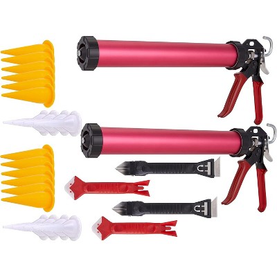 Right Hand Sausage Caulking Gun Manual 20 oz Leakproof Dispenser for Adhesive & Sealant (2-Pack)