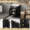 24"W Bathroom Vanity with Ceramic Sink, Bathroom Storage Cabinet with Door Rack, Tip-Out Drawer, Adjustable Shelf & Soft Close Door - ModernLuxe - 3 of 4
