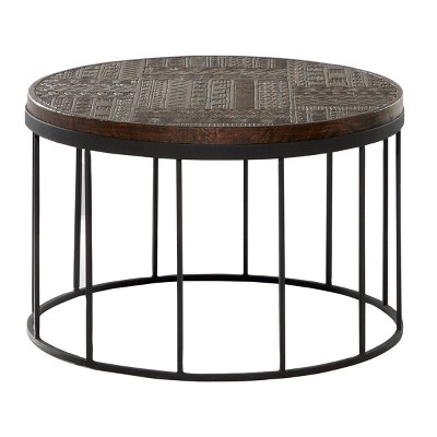 Contemporary Mango Wood and Metal Medium Coffee Table Brown - Venus Williams Collection