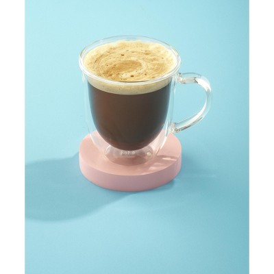 Clear Double Wall Insulated Glass Coffee Mugs - 13.5 oz Set