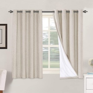 H.Versailtex Linen 100% Blackout Curtains Thermal Insulated Linen Drapes, Grommet White Liner Sold of 2 Panels - 1 of 4