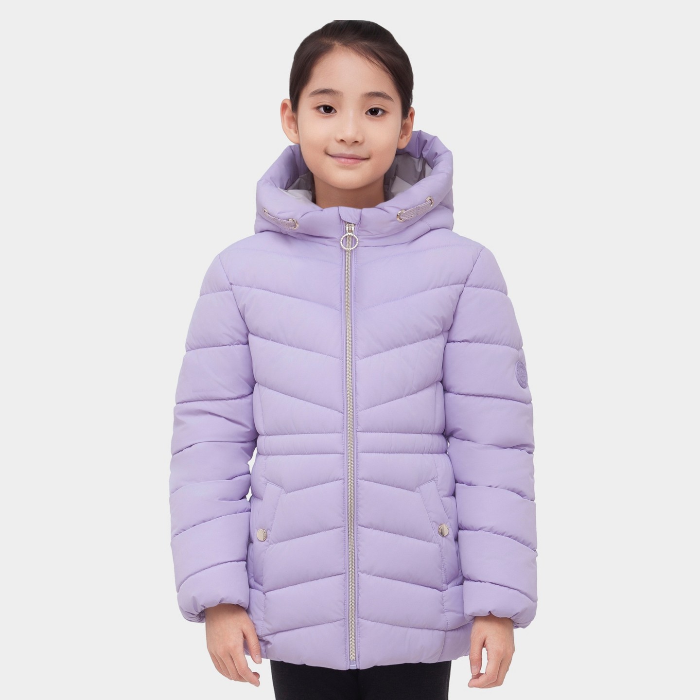 Куртка Rokka&Rolla Long Coat Puffer Jacket-Purple для девочек, цвет: Фиолетовый — фото 1