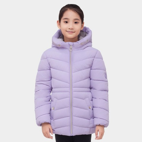 Куртка Rokka&Rolla Long Coat Puffer Jacket-Purple, size 10-12 для девочек, цвет: Фиолетовый