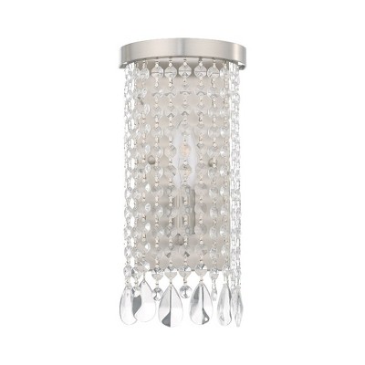 Brushed Nickel Crystal Shade 1-Light Wall Sconce