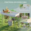 3.4ft Folding Ice Cooler Table with Drain, Fill and Chill Table Outdoor Table Cooler with Storage Shelf, Drink Cooler for Parties Picnic BBQ - 4 of 4