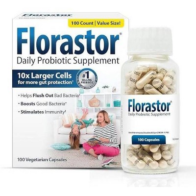 Florastor Daily Digestive Probiotic Capsules - 100ct