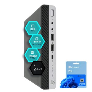 Refurbished HP EliteDesk 800G5 Mini Computer-Octa Core Intel i7-8 GB RAM-250 GB NVMe-Windows 11 Pro-Manufacturer Refurbished - 1 of 4