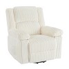 Corduroy Recliner Chair, Manual Recliner Sofa with Handle, Pillow Top Arms, Thick Padding, Side Pocket, 400Lbs Capacity, Adjustable Recliner - 3 of 4