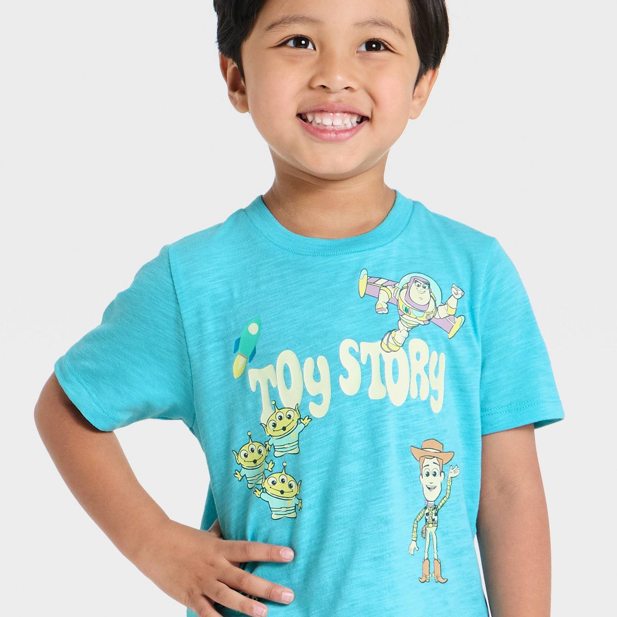Toddler Boys' Disney Toy Story Squad Short Sleeve Graphic T-Shirt - Teal Blue - thumbnail 2