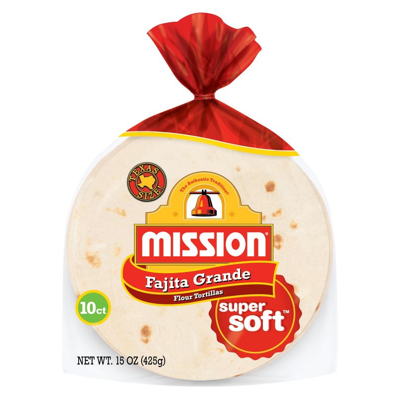 Mission Fajita Grande Size Super Soft Flour Tortillas - 15oz/10ct, 1 of 6