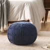 20''X 20''Round Pouf, Handcrafted Modern Design Ottomans Poufs, Ottomans Small For Living Room-Cuddlewood - 2 of 4