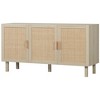 HOMCOM Buffet Cabinet, Storage Cabinet, Sideboard Floor Accent Cabinet with Rattan Doors and Adjustable Shelves for Living Room, Natural - 4 of 4