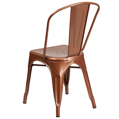 Copper Elegance Stackable Metal Indoor-Outdoor Chair