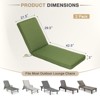 Aoodor 72 x 21 x 3 Inches Patio Chaise Lounger Cushions, Olefin Fabric Slipcovers with Sponge Foam, Set of 2 - 4 of 4